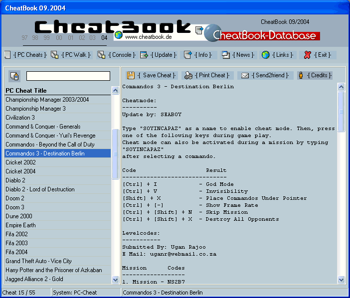 CheatBook Issue 09/2004