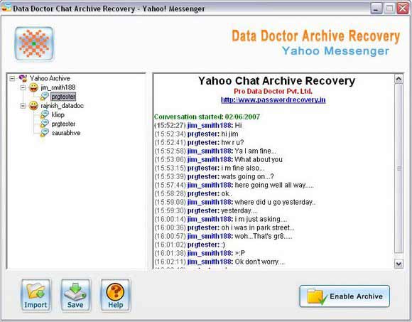 Yahoo Messenger Chat Recovery