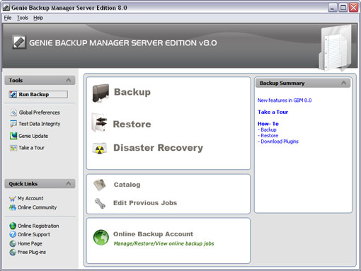 Genie Backup Manager Server Edition