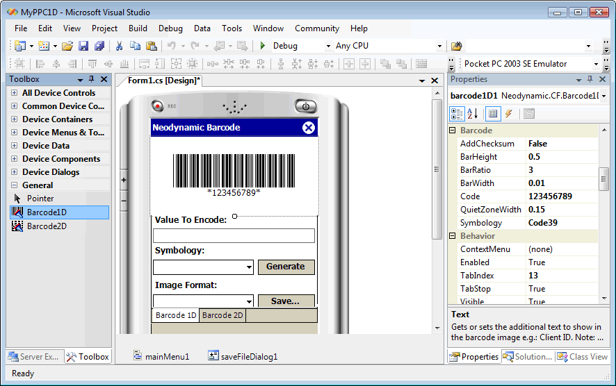 Barcode Professional for .NET Compact Framework