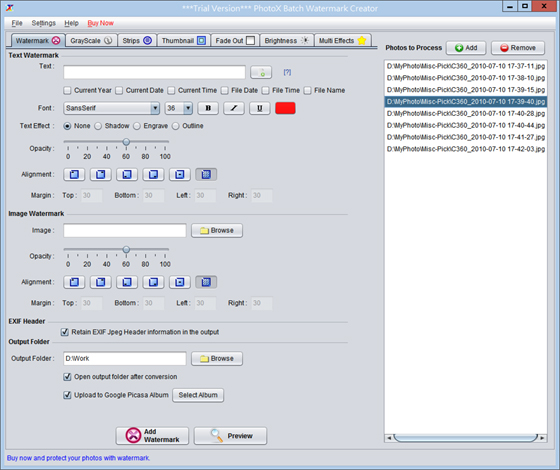 PhotoX Batch Watermark Creator