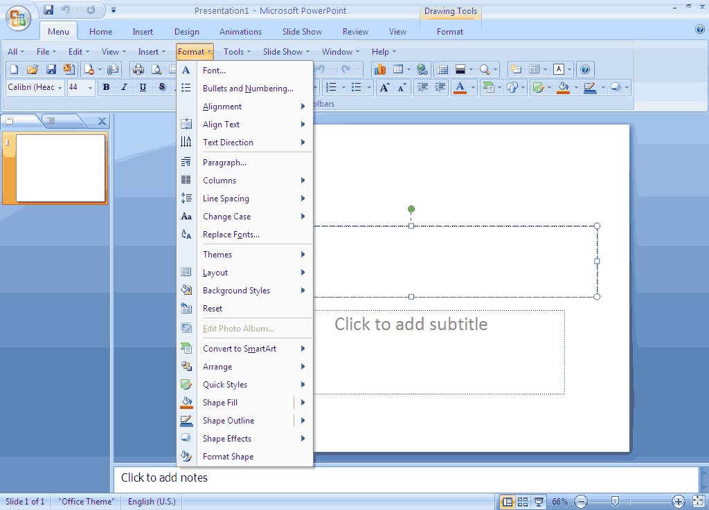 Classic Menu for PowerPoint 2007