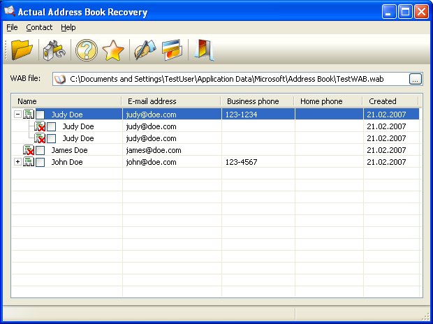 Actual Address Book Recovery