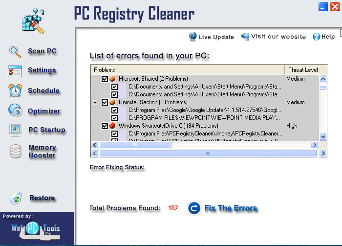 Registry Cleaner Tool