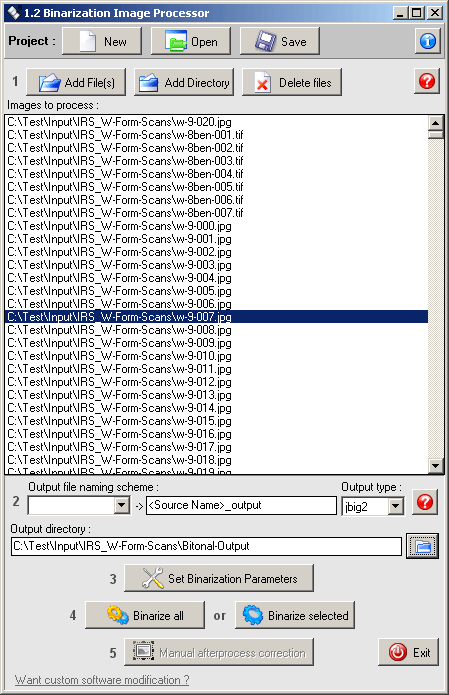 Binarization Image Processor