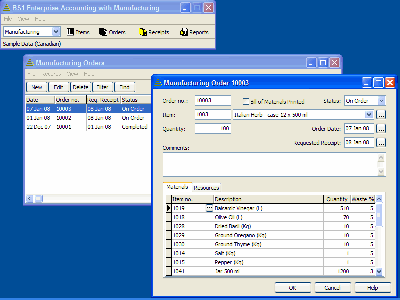 BS1 Enterprise with Manufacturing