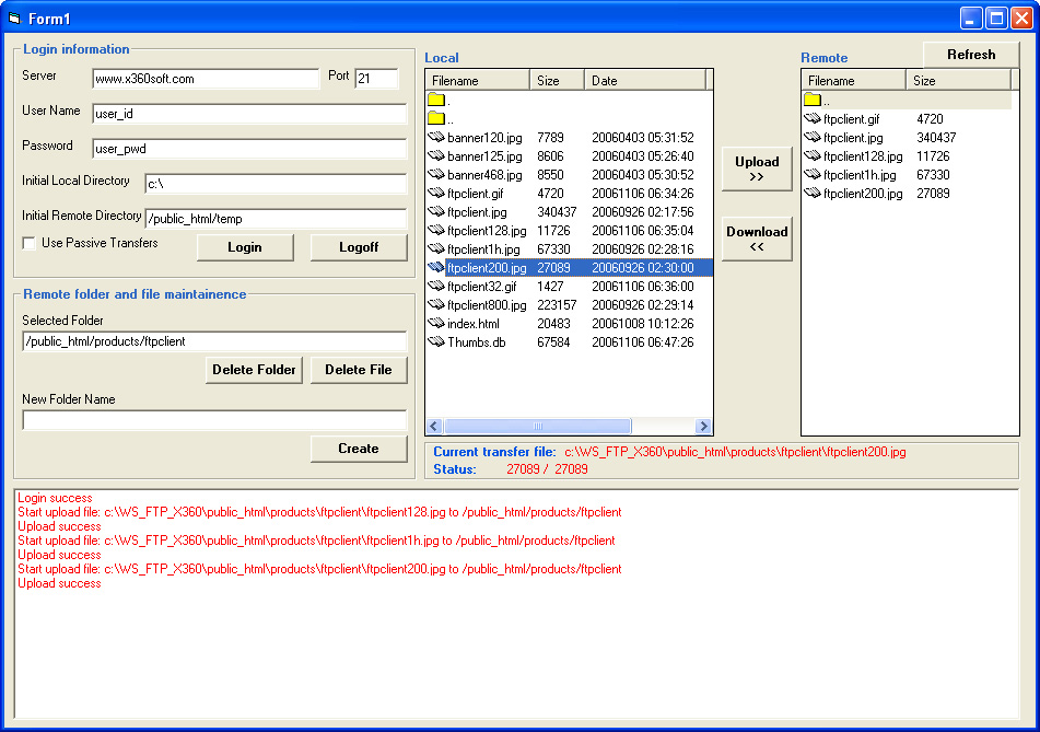 X360 Ftp Client ActiveX OCX (Site Wide)