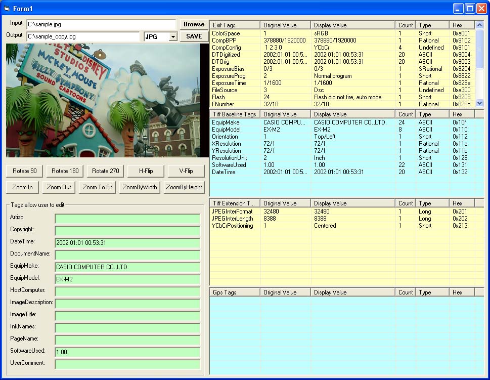 x360soft - Exif Tag Viewer ActiveX SDK