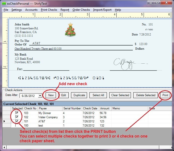 ezCheckPersonal Check Printing Software