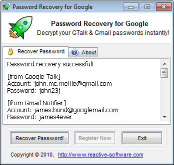 Google Password Recovery