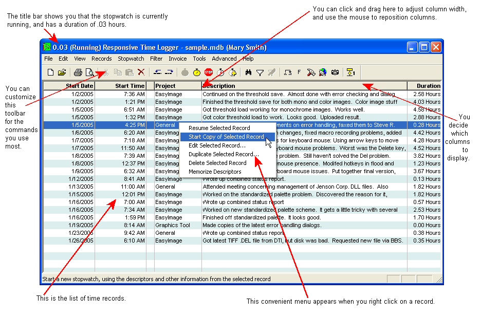 Responsive Time Logger