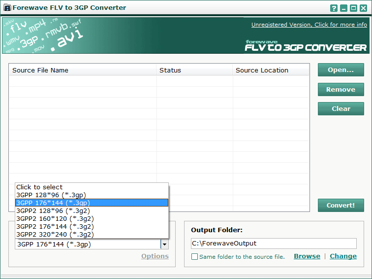 Forewave FLV to 3GP Converter