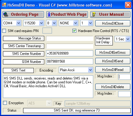 HS SMS DLL (GSM 07.05)