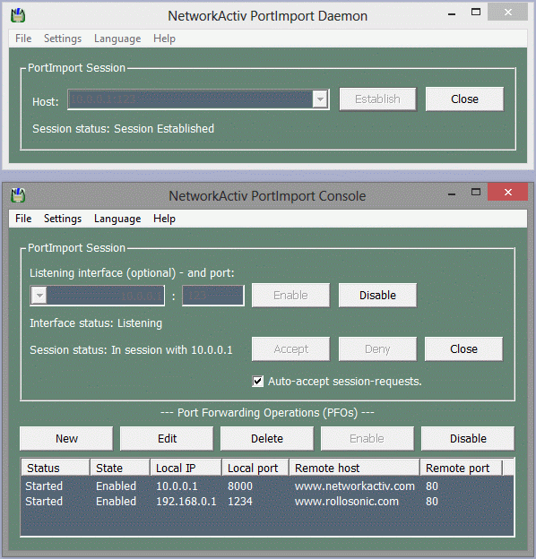 NetworkActiv PortImport