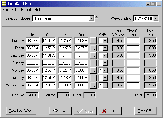 TimeCard Plus