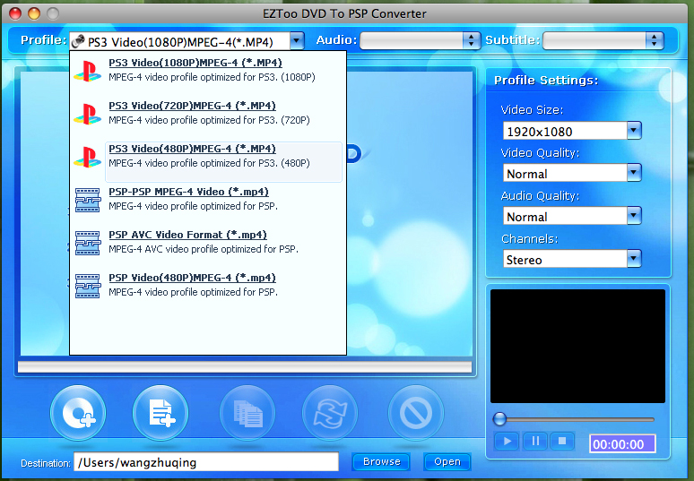 DVD To PSP Converter for MAC(intel)