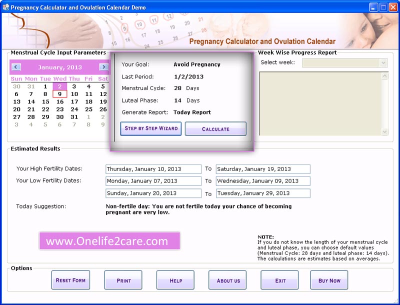 Ovulations Fertility Dates Calculator