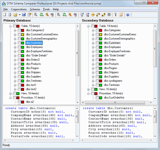 DTM Schema Comparer