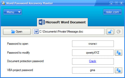 Word Password Recovery Master