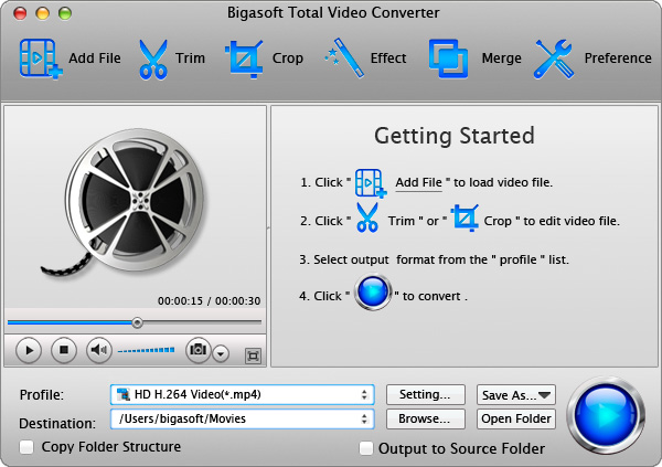 Bigasoft Total Video Converter for Mac