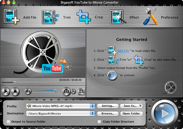 Bigasoft YouTube to iMovie Converter