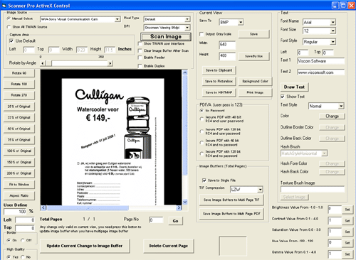 VISCOM Scanner TWAIN secure PDF SDK ActiveX