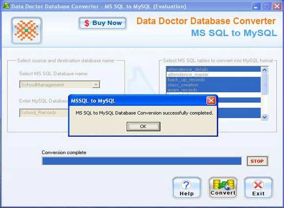 MSSQL to MySQL database files conversion