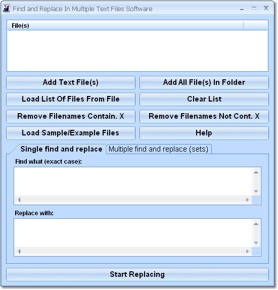 Find and Replace In Multiple Text Files Software