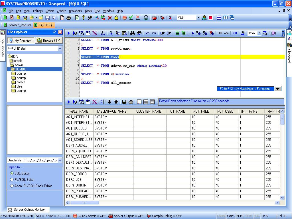 Oraspeed SQL Editor