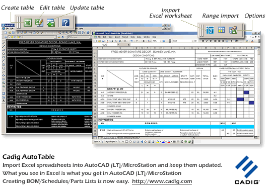 AutoCAD LT Excel- {Cadig AutoTable 3.x}