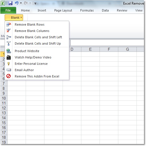 Excel Remove (Delete) Blank Rows, Columns or Cells Software