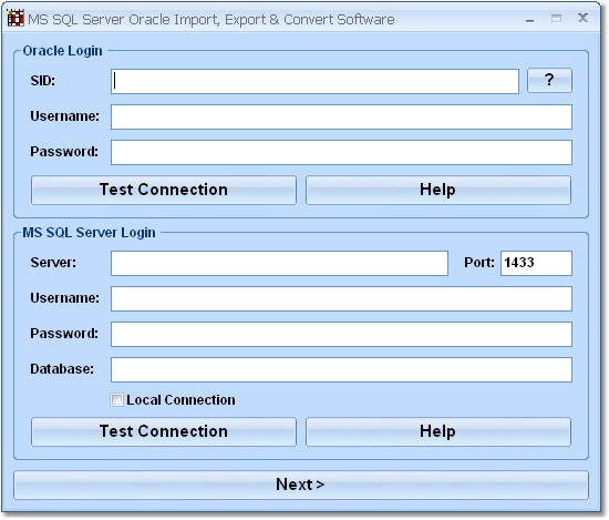 MS SQL Server Oracle Import, Export & Convert Software