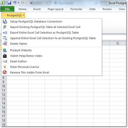 Excel PostgreSQL Import, Export & Convert Software