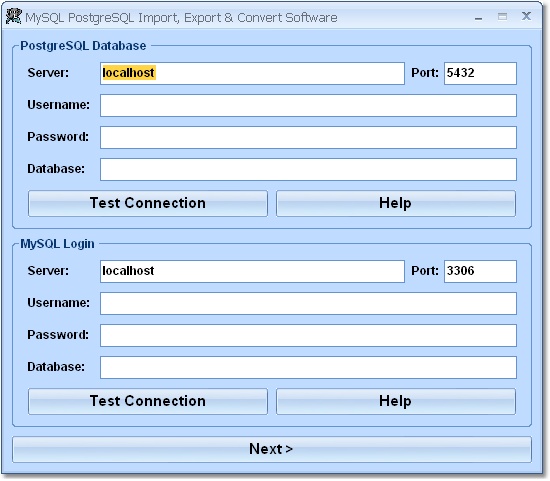 MySQL PostgreSQL Import, Export & Convert Software