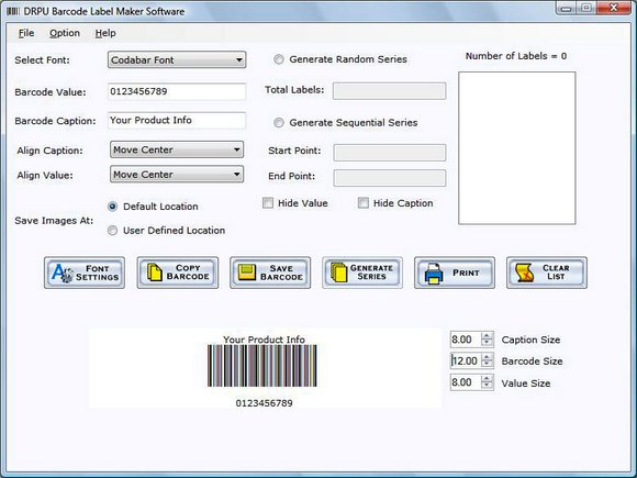 Inventory Barcode Labels Creator