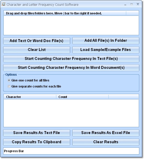 Character (Letter) Frequency Count Software