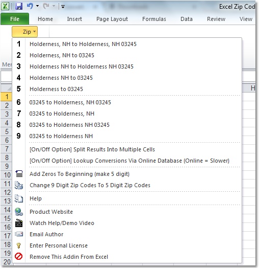 Excel Zip Codes Convert, Lookup & Format Software