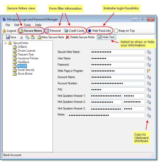 Mirrapass Login and Password Manager