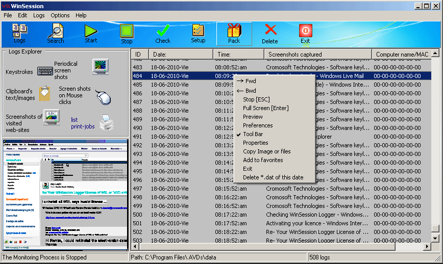 WinSession Logger