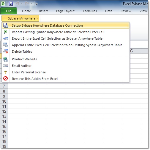 Excel Sybase SQL Anywhere Import, Export & Convert Software