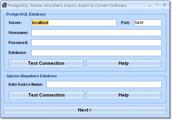 PostgreSQL Sybase SQL Anywhere Import, Export & Convert Software