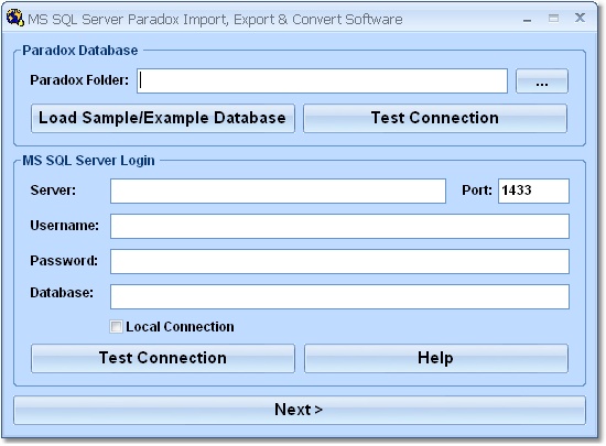 MS SQL Server Paradox Import, Export & Convert Software