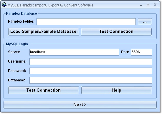 MySQL Paradox Import, Export & Convert Software