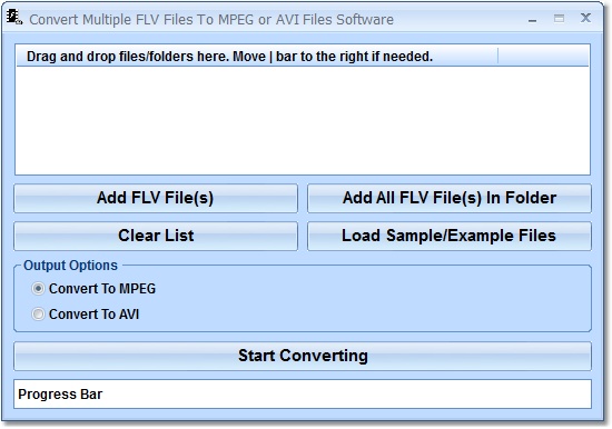 Convert Multiple FLV Files To MPEG or AVI Files Software