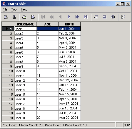 JDataGrid Database Edition