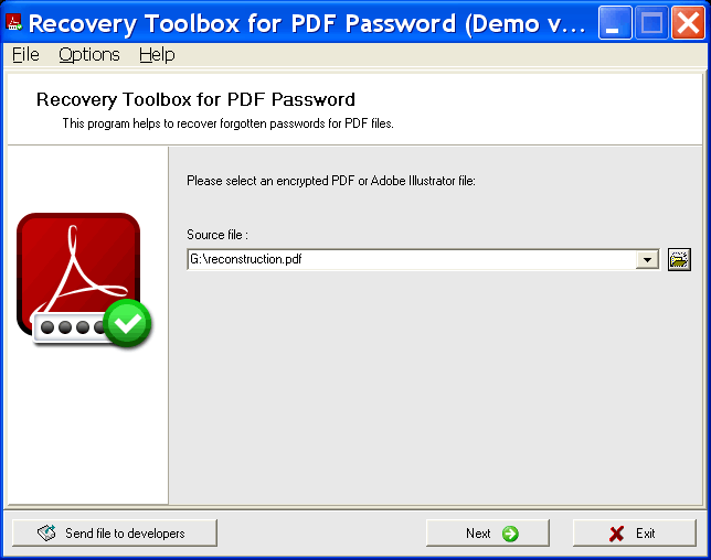 Recovery Toolbox for PDF Password