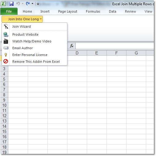 Excel Join Multiple Rows or Columns Into One Long Row or Column Software