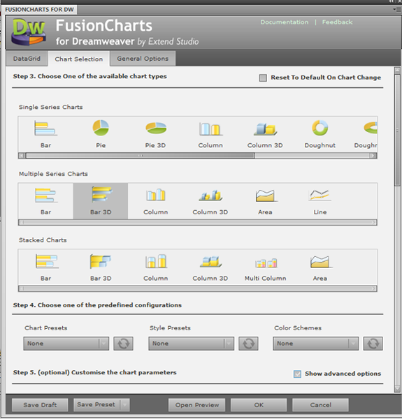 FusionCharts for Dreamweaver (Designer)