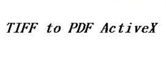 TIFF To PDF ActiveX Component