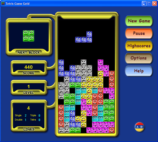 Tetris Game Gold